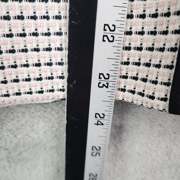 Womens Kasper Tweed Blazer Jacket Pink Black White Print 2 Button Size 8 - Picture 10 of 11